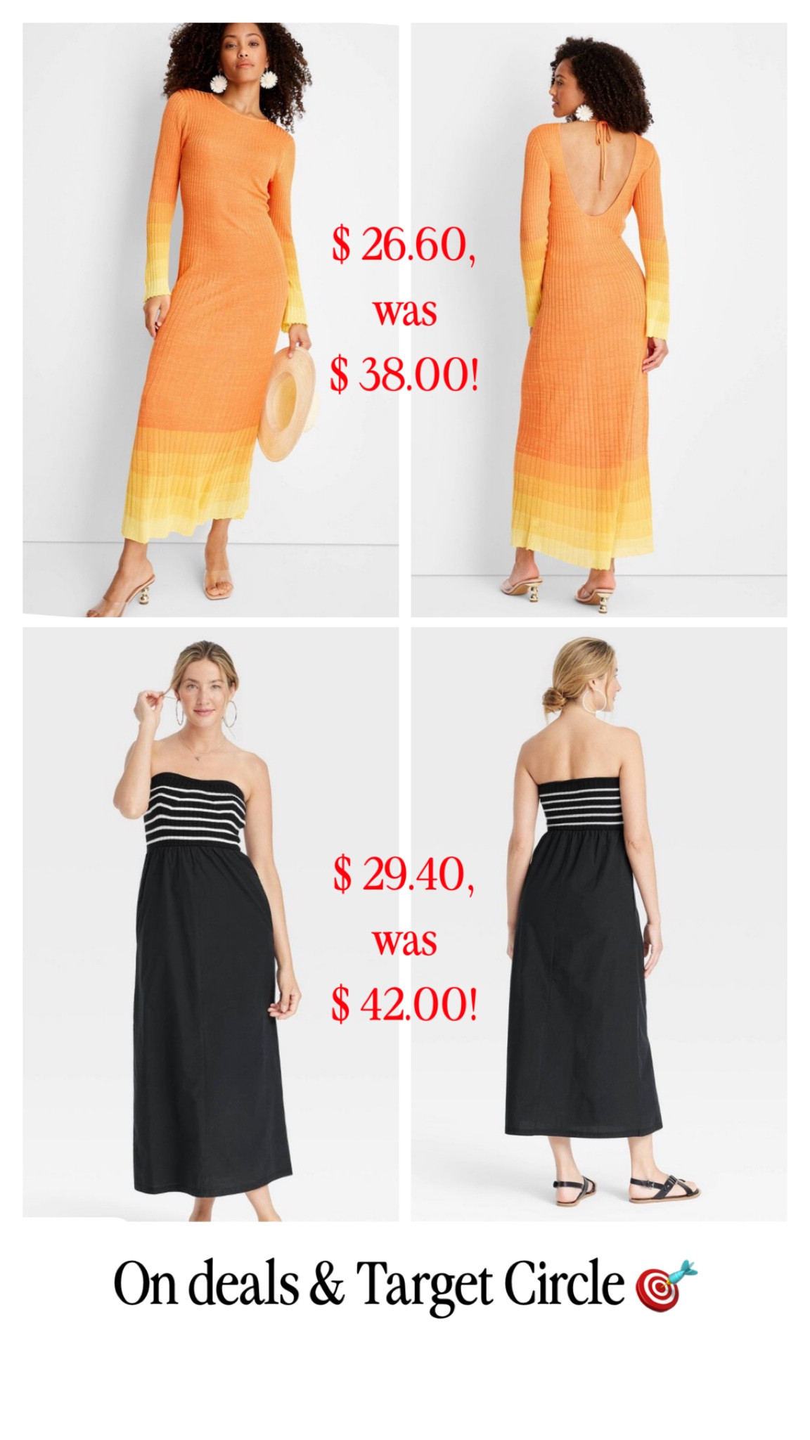 🎯 On Deals and Target Circle 🎯

I ordered both of these today, and can’t wait to get them! They’re both ON SALE!!  Ordered them in size XS. I love the open back orange ombre maxi dress!  It would be a cute bathing suit cover up too! The tube top sweater maxi dress is so on trend right now! I’ve linked shoes, bags, and jewelry too!

LTK style tips, LTK fashion, LTK sale alert, LTK fit, LTK over 60, micro influencer, style influencer, wfh wardrobe, affordable fashion, sales & splurges, summer 2024, summertime fashion, ways to style, outfit ideas, outfit inspiration, everyday outfit, ootd, casual outfits, casual style, daily looks, over 60, over 60 fashion, over 60 style, ageless style, fun fashion, comfy style, glamma, instafashion, Summer fashion, Summer style, Summer outfit, vacation outfit, resort wear, travel outfit, fun summer fashion, wear what you love, Target style, Target sale, Target Circle sale, Target fashion, Target finds, Summer finds, Summer dresses, maxi dresses, sandals, crossbody bag, bathing suit cover up

#LTKSaleAlert #LTKFindsUnder50 #LTKSummerSales