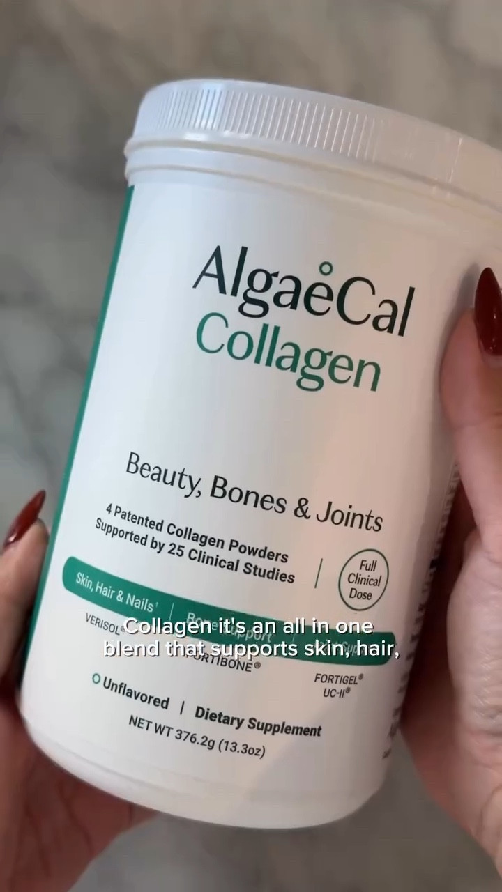 After 40, I started noticing the little changes — slower recovery, thinner hair 💇‍♀️, nails that chip too easily 💅, and skin that didn’t bounce back the way it used to ✨.

 I’ve learned that aging gracefully isn’t just about what we put on our skin, but what we nourish it with from the inside 💖.

I’ve been trying AlgaeCal Collagen, a unique blend of four patented collagens — Verisol®, Fortigel®, UC-II®, and FORTIBONE® — each supporting skin elasticity, stronger nails, thicker hair, joint comfort, and even bone strength 🦴. 

What I love most? It mixes right into my morning coffee ☕️ with zero taste or clumps — so easy to stay consistent with!

Feeling good in your 40s (and beyond) really does start from within — and this has quickly become one of my daily must-haves 💫. Check out AlgaeCal Collagen at the link in my bio!

#algaecalpartner #collagen #beautyfromwithin #skincareover40 #womenover40

DISCLAIMER: *These statements have not been evaluated by the Food and Drug Administration. This product is not intended to diagnose, treat, cure, or prevent any disease. ‡Results consistent with clinical trials. Individual results vs clinical results may vary.

#LTKBeauty #LTKOver40 #LTKselfcare