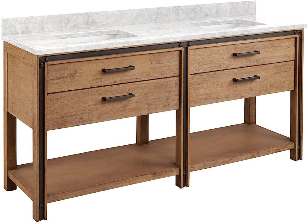 Signature Hardware 473192 Celebration 72" Free Standing Double Vanity Set with Wood Cabinet, Vani... | Amazon (US)