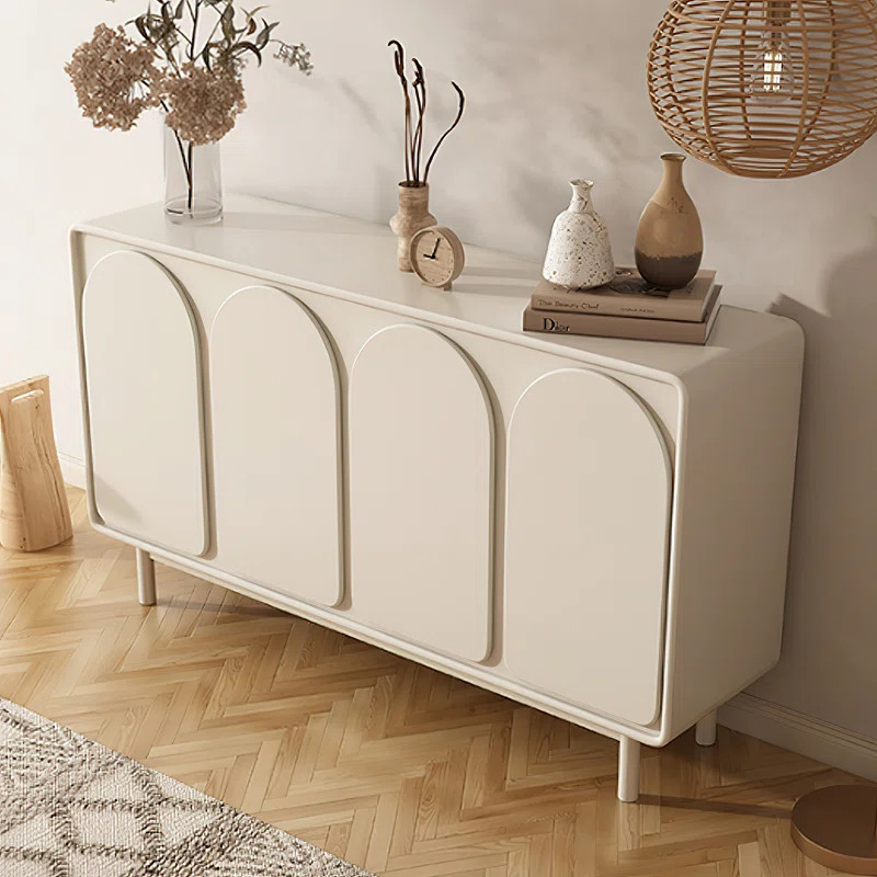 63" Beige Arched Door Buffet Sideboard with 4 Door Sideboard | Wayfair North America