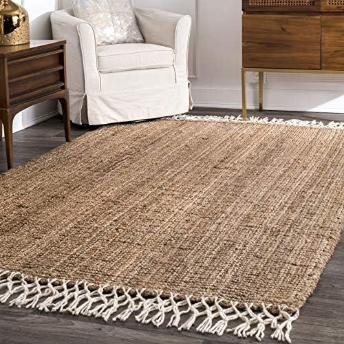nuLOOM Raleigh Hand Woven Wool Area Rug, 8' x 10', Natural | Amazon (US)