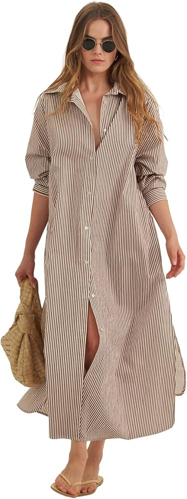 Gottex Beach Life Cotton Shirt Dress – Lightweight, Stylish & Relaxed Fit for Poolside & Casual... | Amazon (US)
