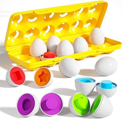 Toddler Toys, Easter Eggs Learning Toys for 1 2 3 Year Old Girls Boys, 18 Months Toys, Montessori... | Amazon (US)