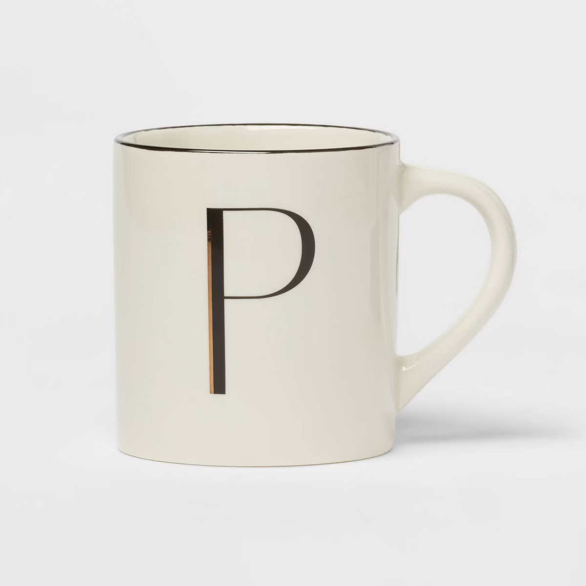 16oz Stoneware Monogram P Mug Ivory - Threshold™ | Target