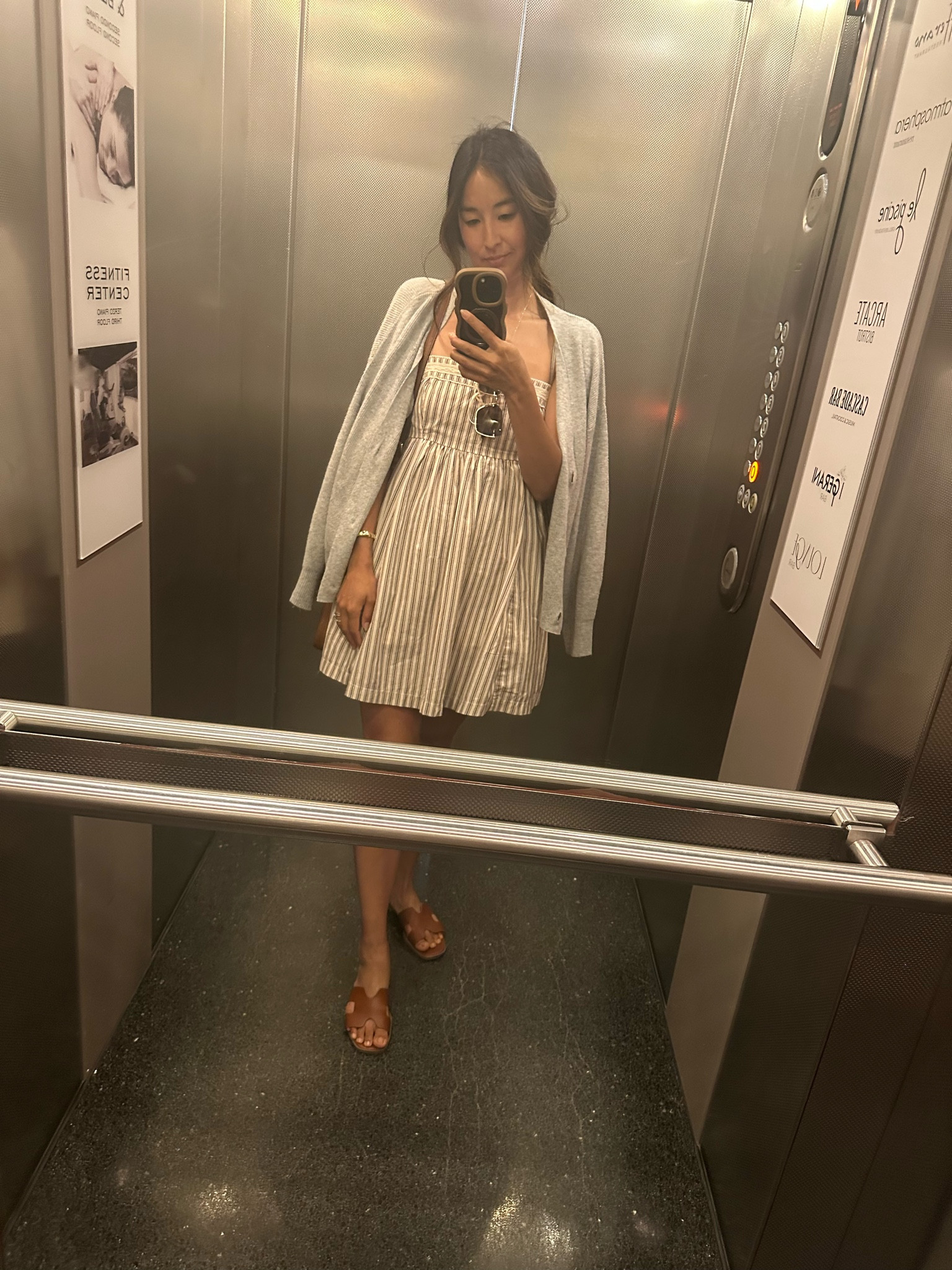 A&F has done it again with the romper. It's basically a mini dress with built in shorts and pockets. It's great for exploring during travel days if you want to look cute/stylish and put together and it's also easy to pack without getting a ton of wrinkles. I sized up to the S because I wanted to avoid any chafing under my arms with the lace detail. It's a comfy fit for hot days so it al worked out. The sandals are my go-to from Target. I have like 3 pairs (clear, tan, black) and they're comfy with no break-in period. They're good for walking around, but skip over to tennis shoes for hiking or long days on your feet. These are TTS at a size 7.

Sunglasses are DIFF eyewear and the cardigan is from Target (it's actually a loungewear item, so so soft). I'm also wearing a hairlip from amazon that manages to stay put all day. 

 #LTKdayinmylife #LTKootd #LTKTravel #LTKgrwm #LTKootd #LTKTravel