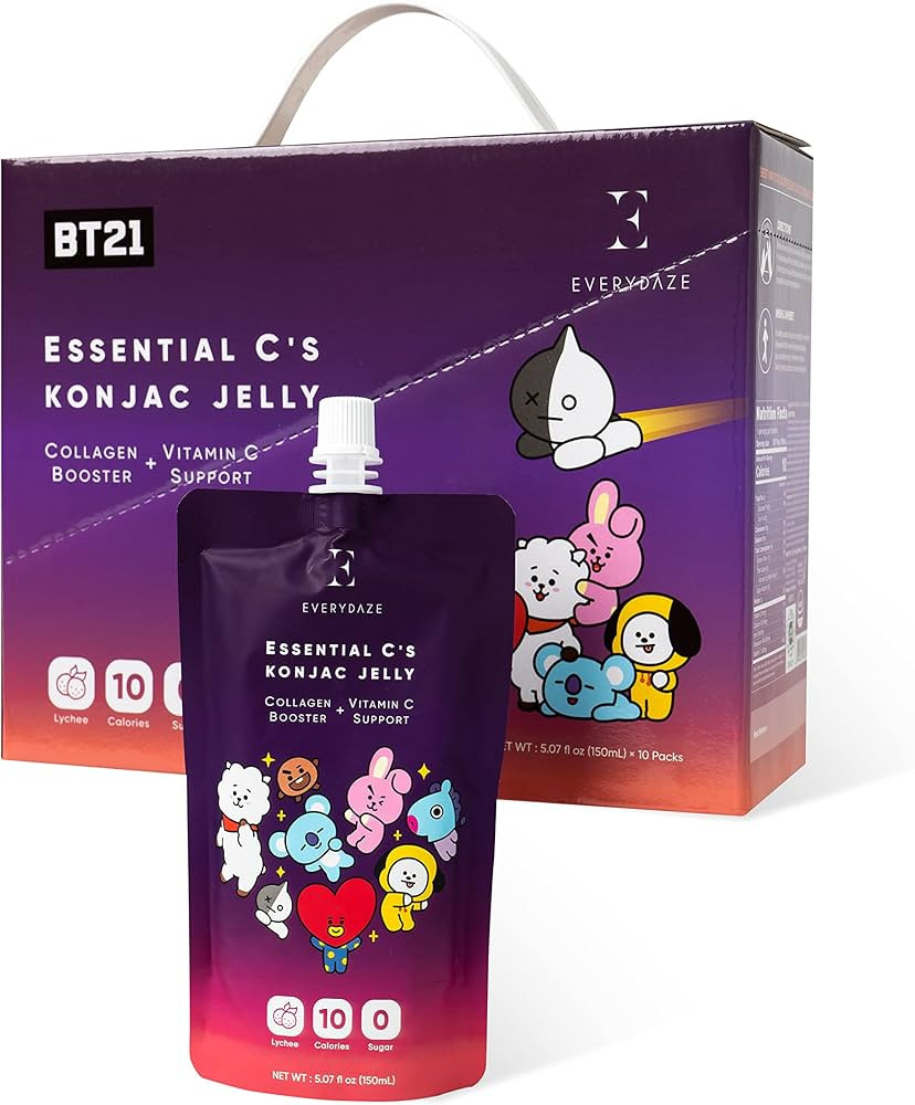 EVERYDAZE BT21 Essential C’s Collagen + Vitamin C Konjac Jelly | Vegan, 10 Calories, 0 Sugar | ... | Amazon (US)