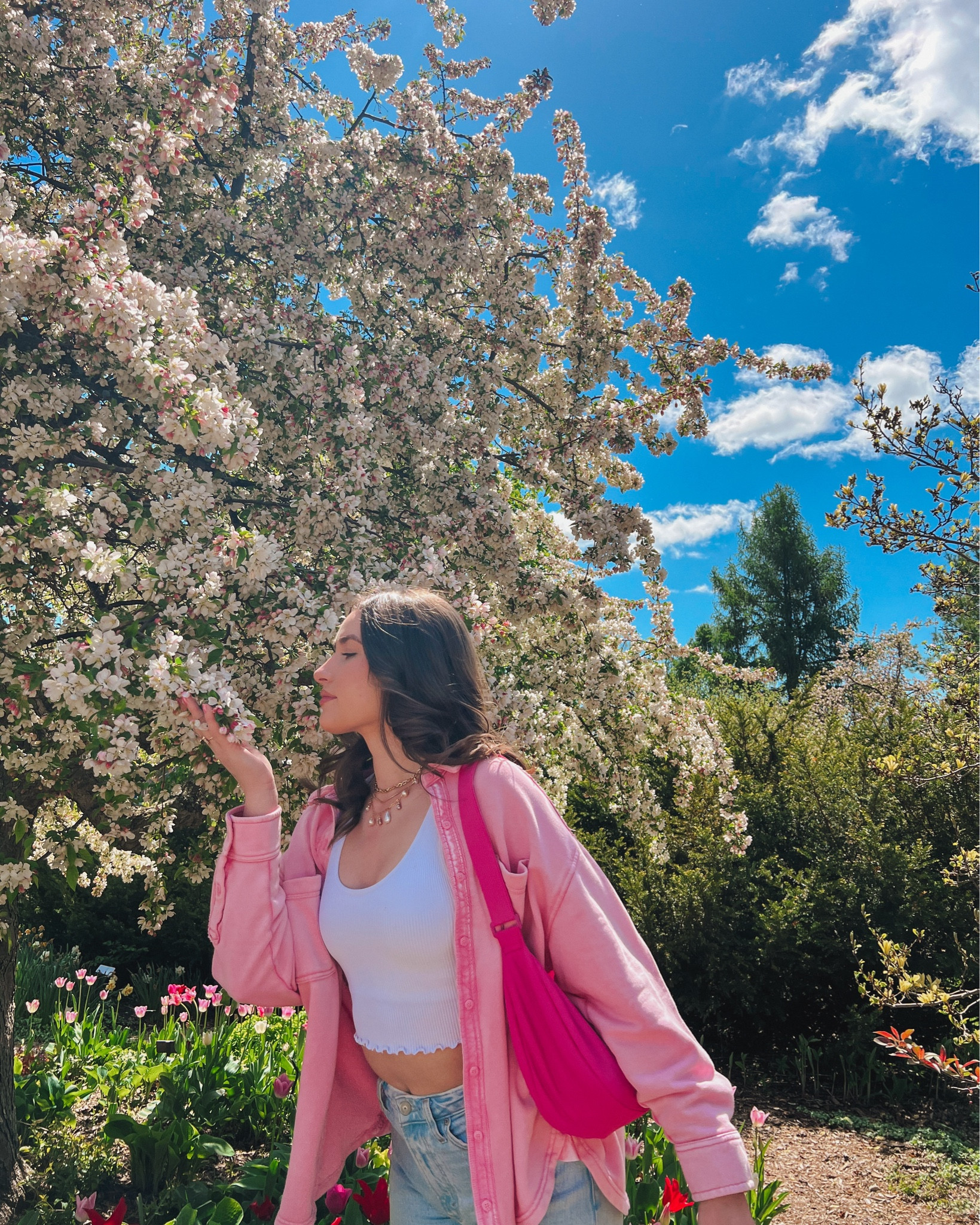 pink spring outfit 🌸

•@Aerie lumberjane fleece shirt in pink petal size S

•@abercrombie curve high rise 90’s relaxed jean in light size 26L

•Pink Converse by You (customs!)

•Old Navy crescent crossbody bag in pink 

•Gold and pearl necklace 
#springoutfit
#pinkconverse
#pinkoutfit

#LTKShoeCrush #LTKItBag 

#LTKTravel