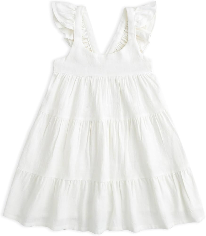 Curipeer Little Girl Cotton Linen Dress with Smocking Casual Dress Sleeveless for Spring Summer 1... | Amazon (US)