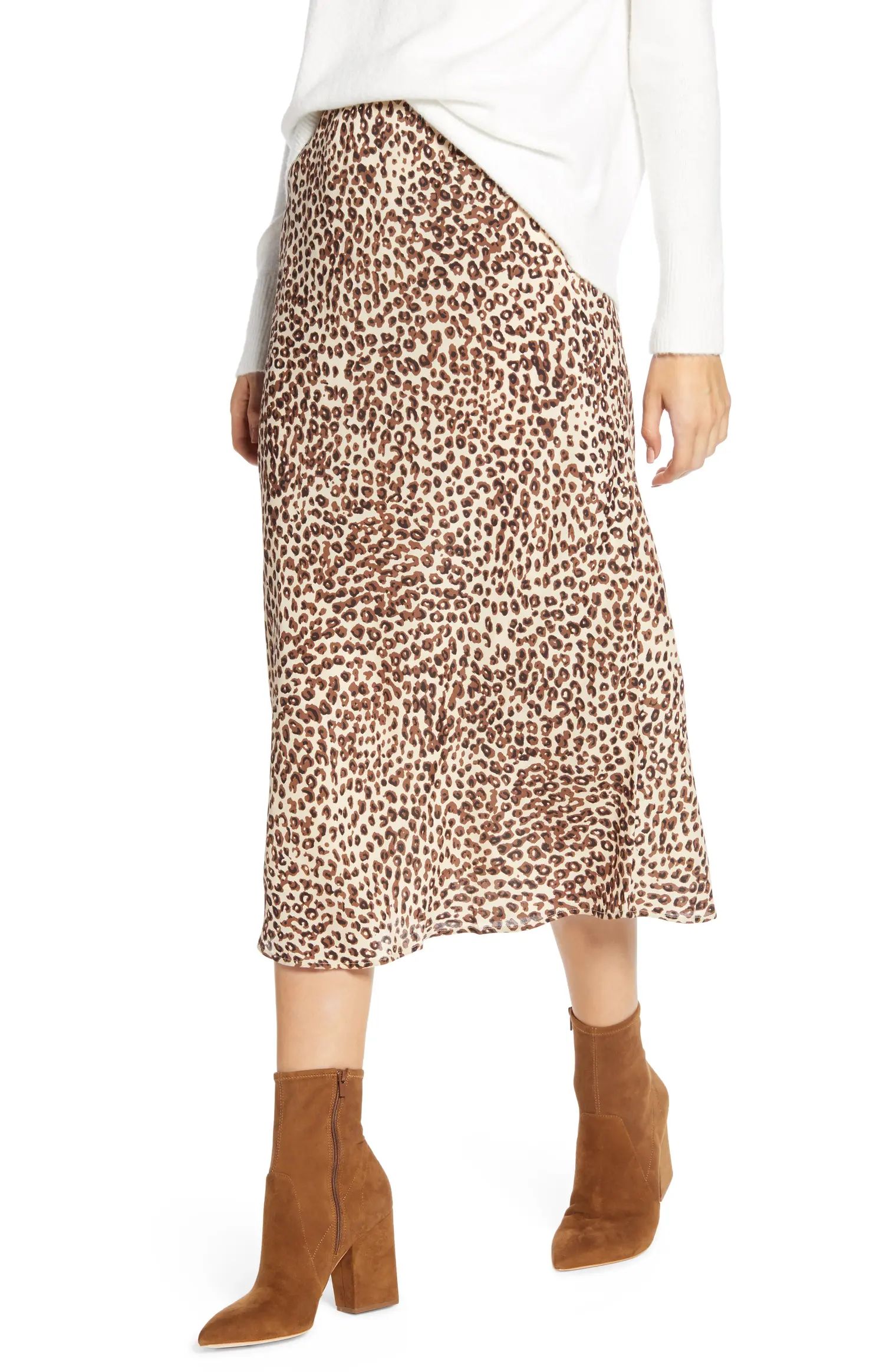 Willa Leopard Crepe Skirt | Nordstrom