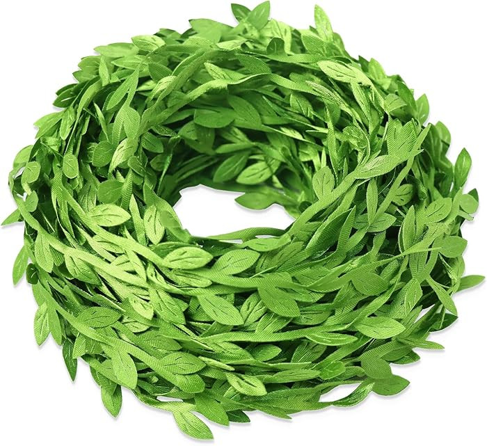 66 ft Leaf Ribbon, Artificial Eucalyptus Garland Rattan Leaf String, Decorative Jungle Wild Green... | Amazon (US)