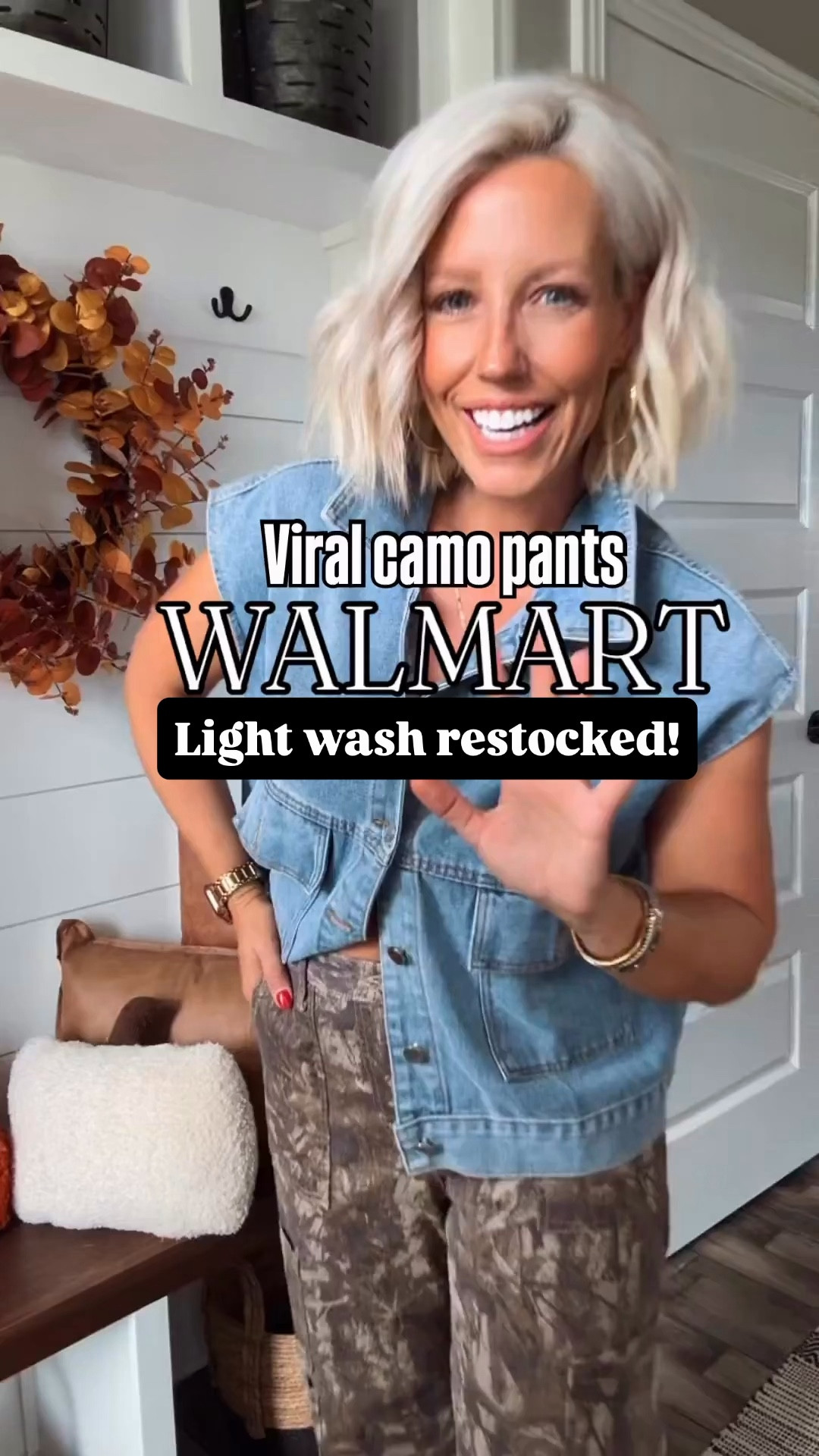 These comfy, cute, and trendy camo pants are restocked in this light wash and now available in 3 lengths!!!!
⬇️⬇️⬇️
Camo pants small regular 
Denim vest medium
1/4 zip pullover medium 



#LTKSeasonal #LTKSaleAlert #LTKootd