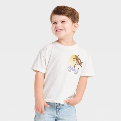 Grayson Mini Toddler Boys' Short Sleeve St. Tropez Oversized T-Shirt - White 2T | Target