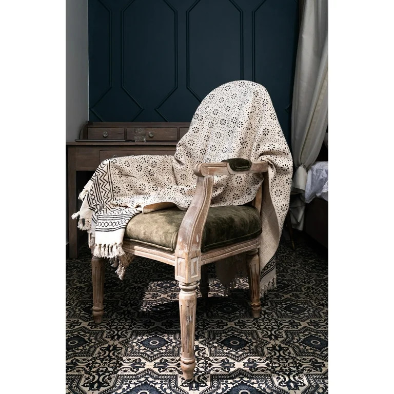 Hand Block Print Throw Blanket Bohemian Handmade Bed Sofa Soft Warm Cover | Walmart (US)