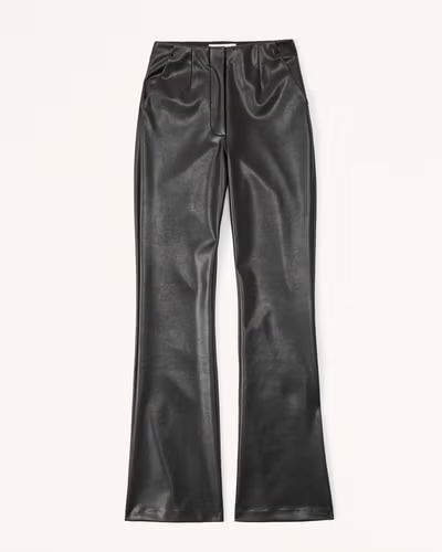 Women's Vegan Leather Slim Flare Pants | Women's | Abercrombie.com | Abercrombie & Fitch (US)