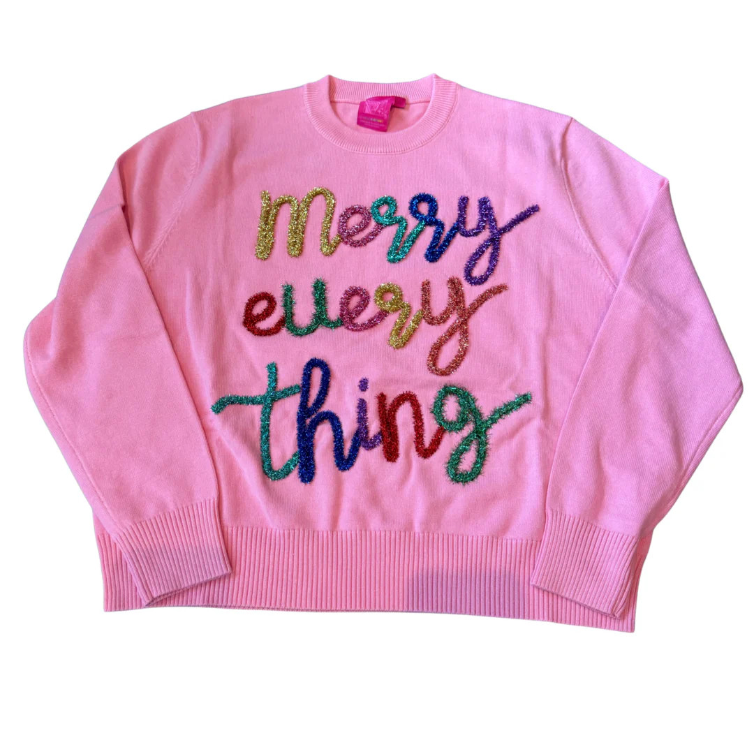 QOS Pink Merry Everything Sweater | Refinery