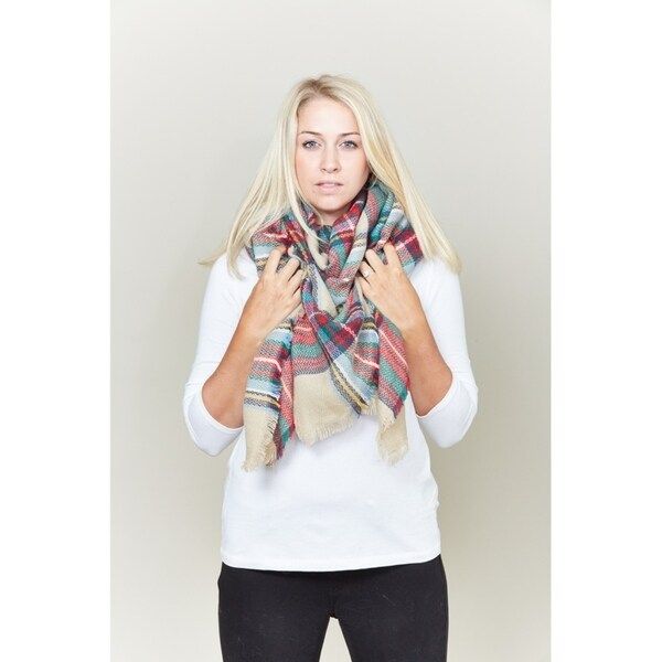Le Nom Classic plaid check pattern blanket scarf | Bed Bath & Beyond