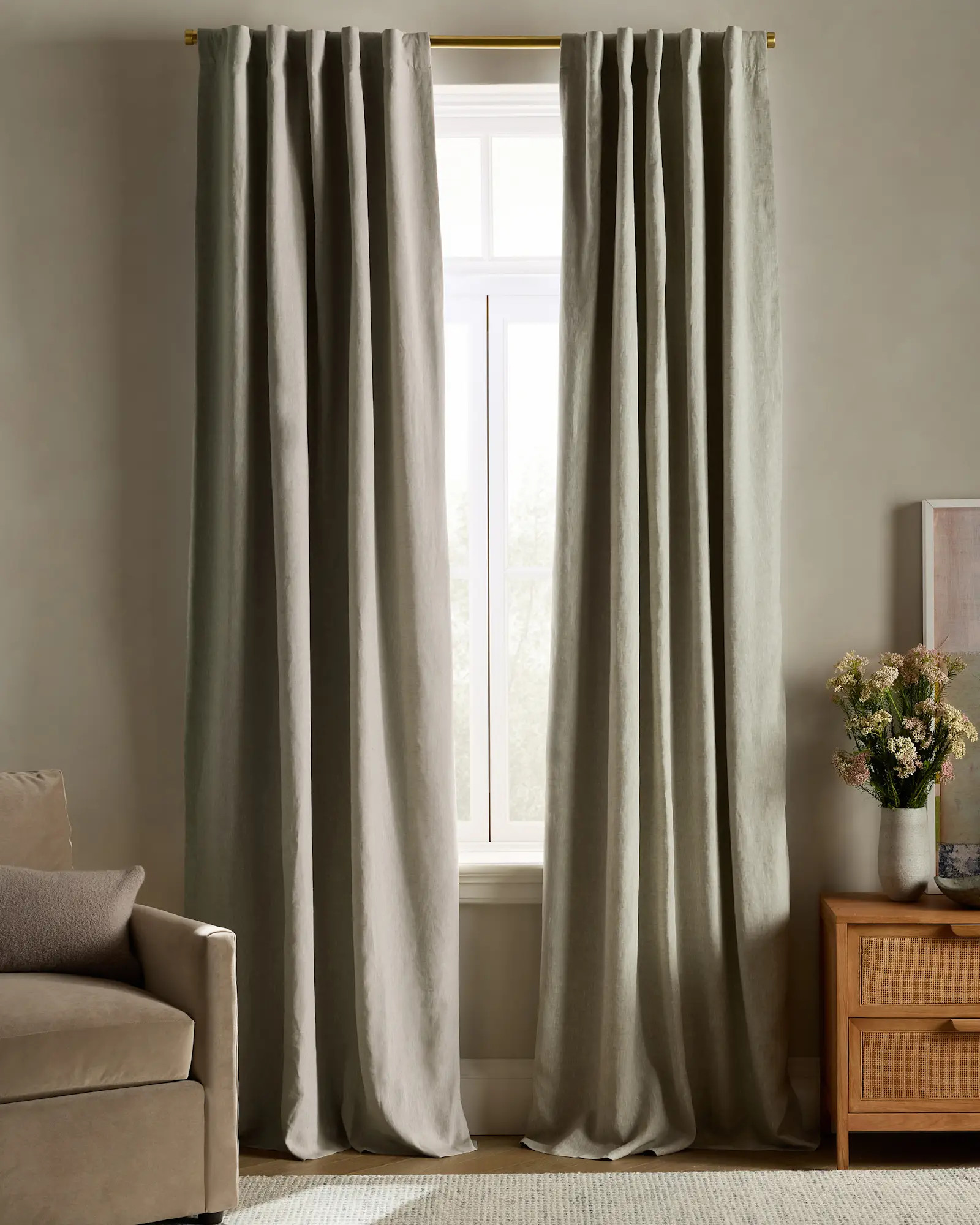 European Linen Room Darkening Curtain - Single Panel | Quince