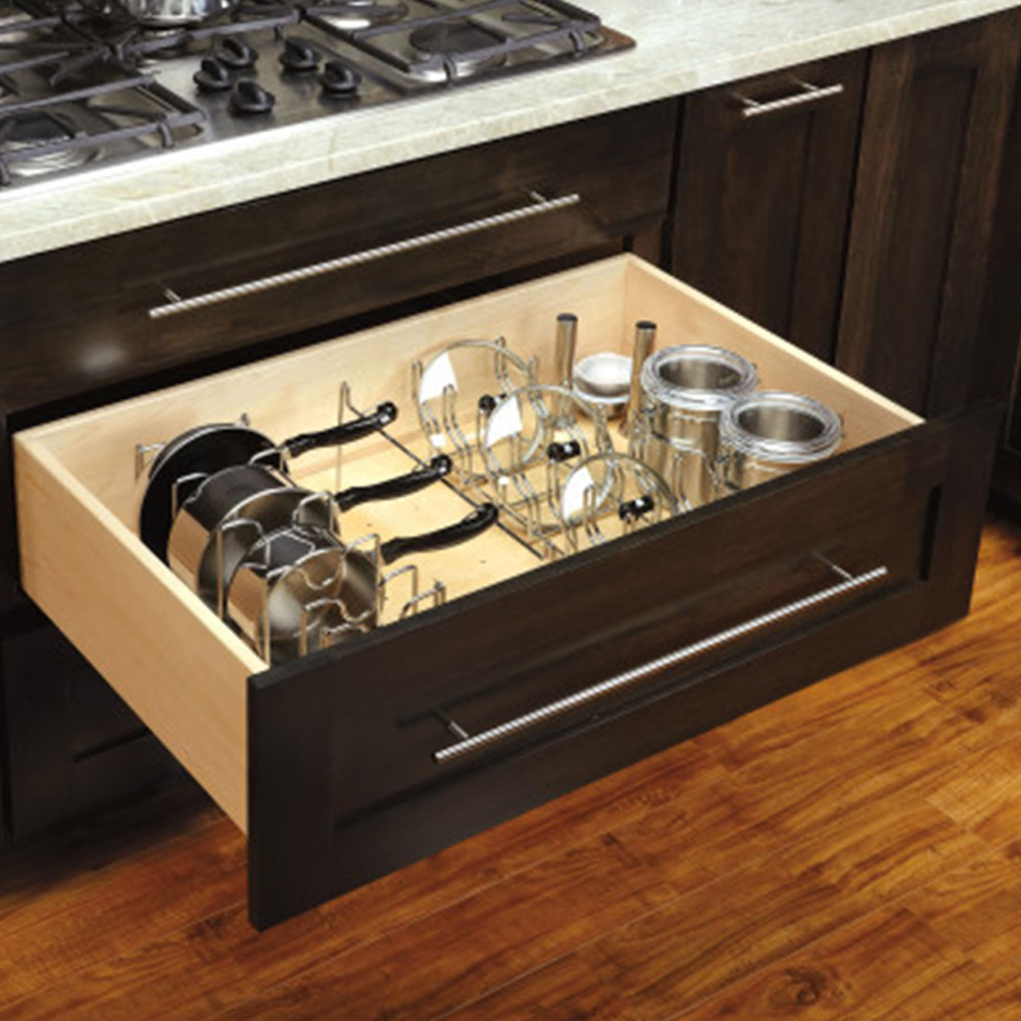 Rev-A-Shelf Kitchen Cabinet Drawer Storage Organizer for Pot and Pan Lid Storage, For 4DPS & 4DPB... | Amazon (US)