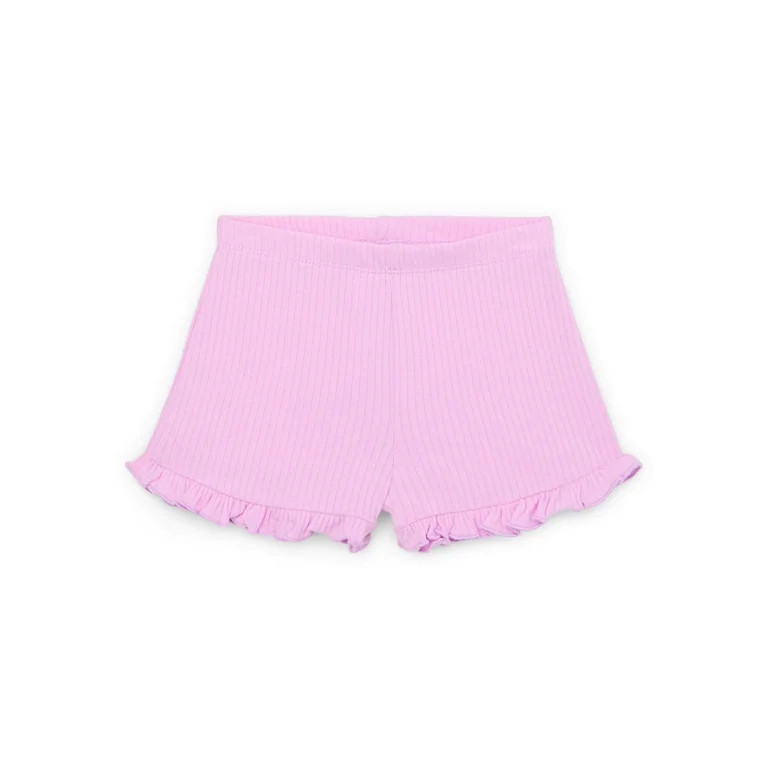 Garanimals Baby Girl Ruffle Edge Ribbed Shorts, Sizes 0-24 Months | Walmart (US)