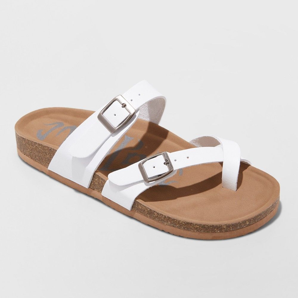Women's Wide Width Mad Love Prudence Footbed Sandal - White 11W, Size: 11 Wide | Target