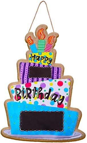 Happy Birthday Burlap Door Decor Birthday Personalized Name Decor Birthday Door Hanger Sign Color... | Amazon (US)