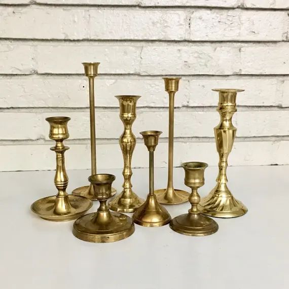 Similar: Set of brass candlesticks | Etsy (US)