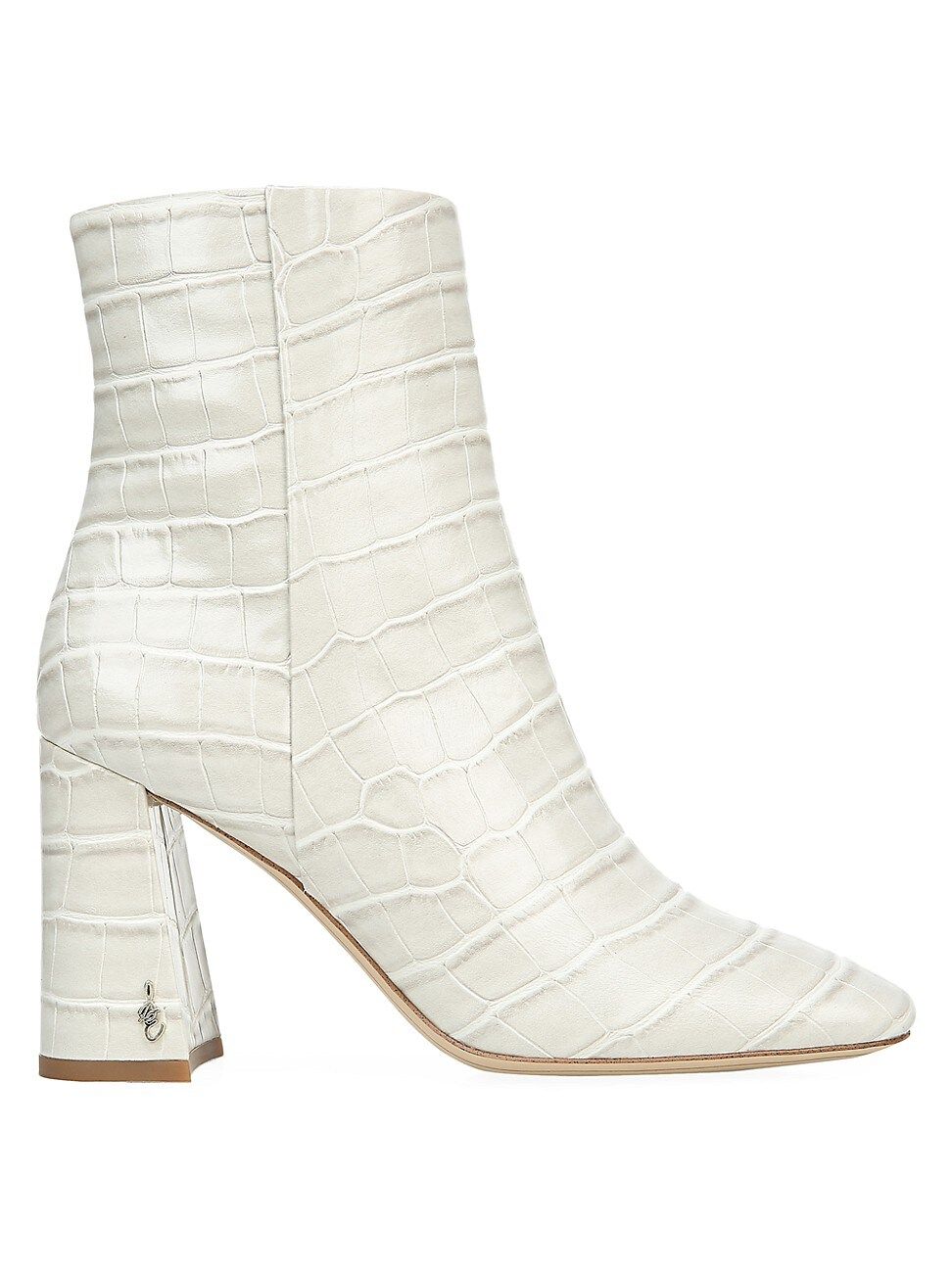 Sam Edelman Women's Codie Croc-Embossed Leather Ankle Boots - Ivory - Size 11 | Saks Fifth Avenue