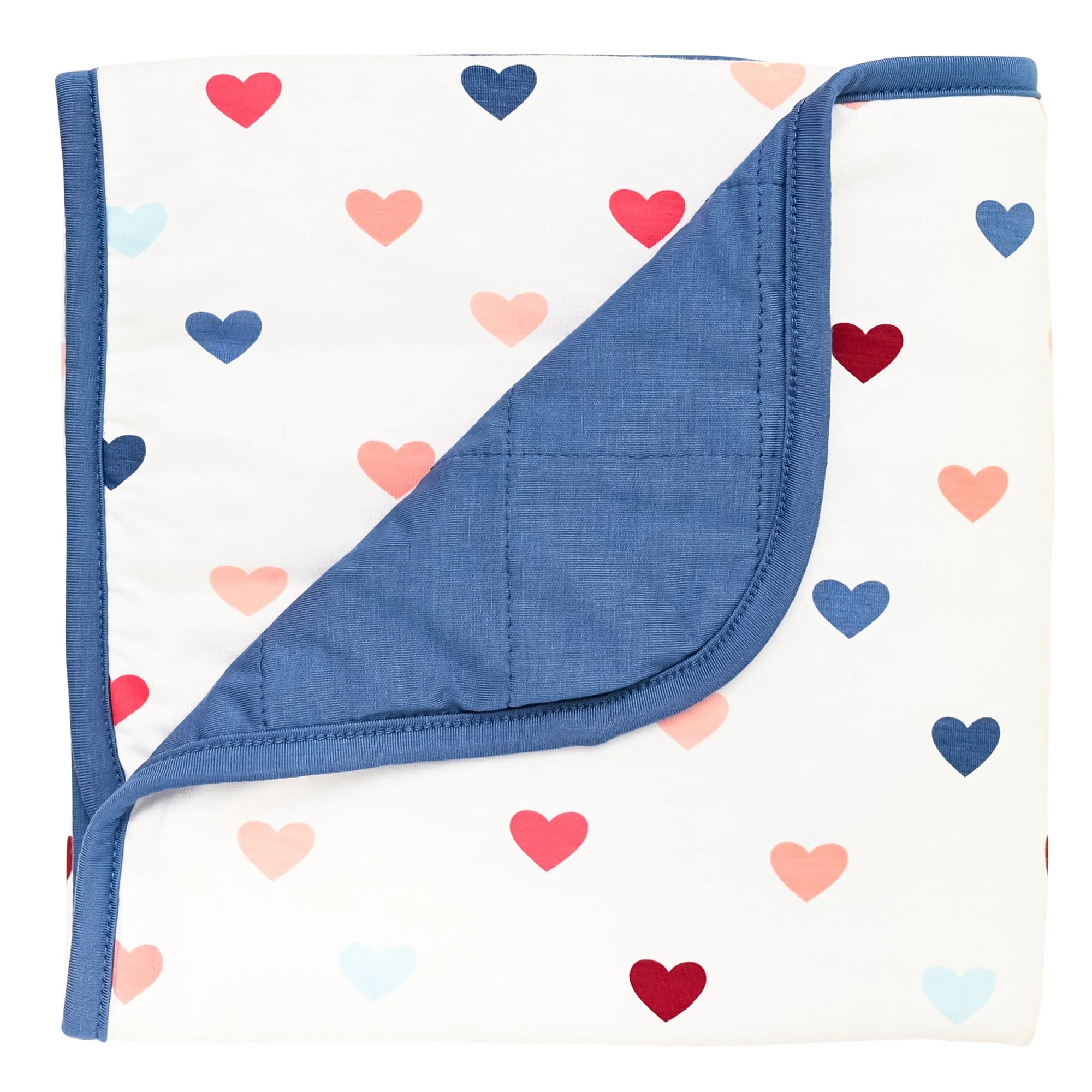 Baby Blanket in Multi Hearts with Steel Background | Kyte BABY