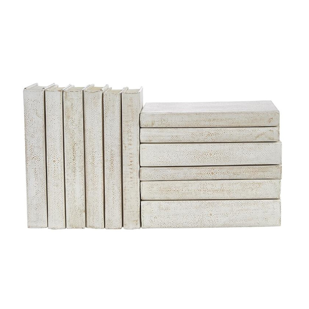 Decorative White Shagreen Bound Book | Megan Molten