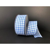 1.5"" X 10 Yard Roll, Wired Light Blue Gingham Ribbon Q732409-04 | Etsy (US)