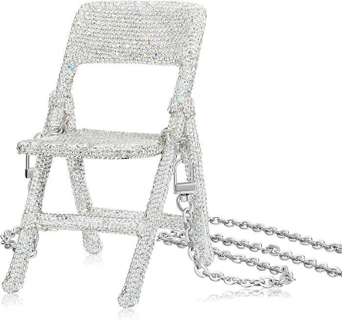 SlowVibes Mini Folding Chair Clutch Evening Bags,Bling 1/6 Scale Furniture Doll Chair,Miniature F... | Amazon (US)