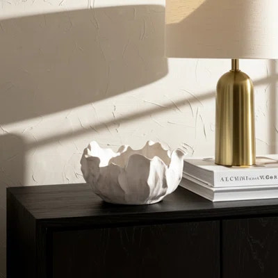 Decorative Bowl Stoneware Porcelain Sculpted Organic Shape For Home Office Bedroom Living Room Modern Glam Style Accent Decor Display Centerpiece Tab | Wayfair North America