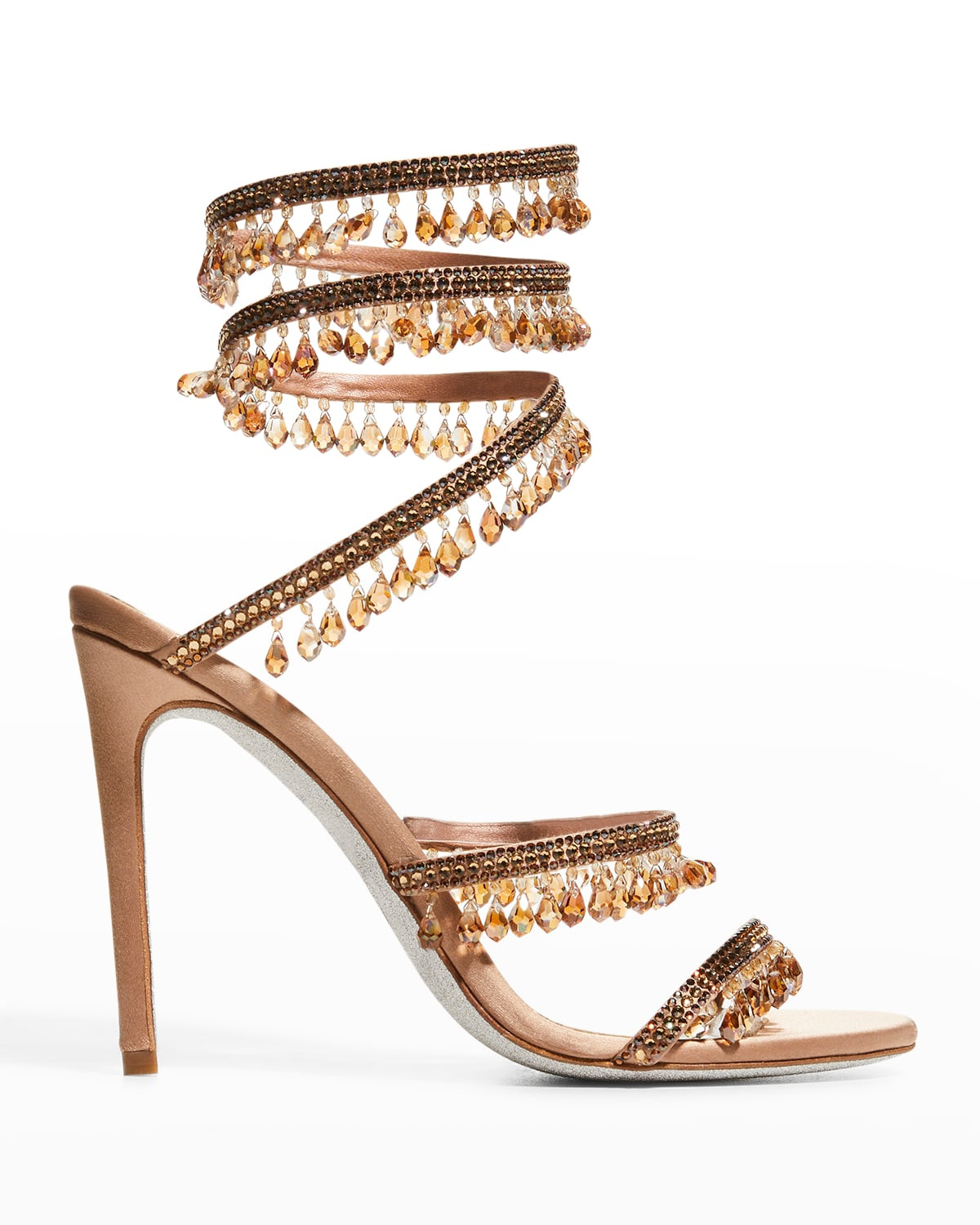 105mm Chandelier Snake Stiletto Sandals | Neiman Marcus