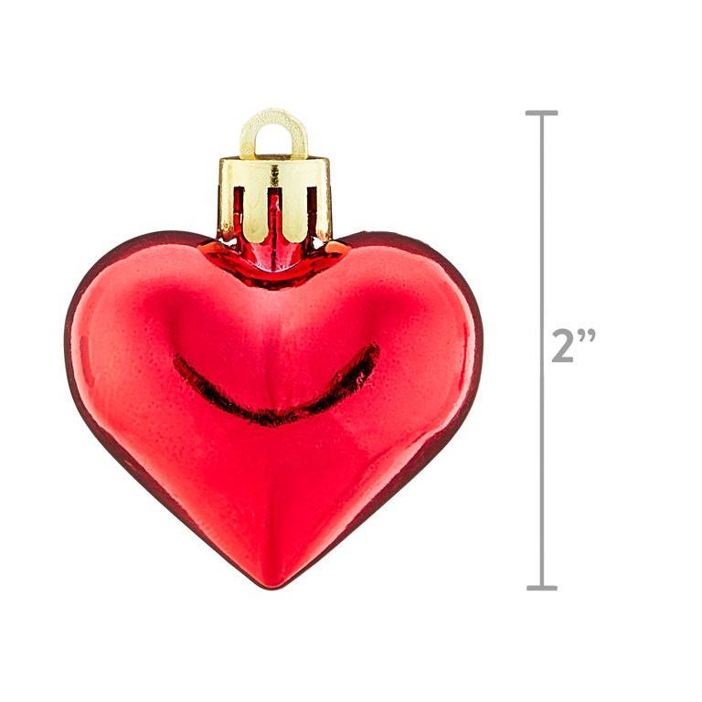 Valentine's Day Red & Pink Heart Filler Decorative Ornaments, 4.1 in, 12 Count, by Way To Celebra... | Walmart (US)