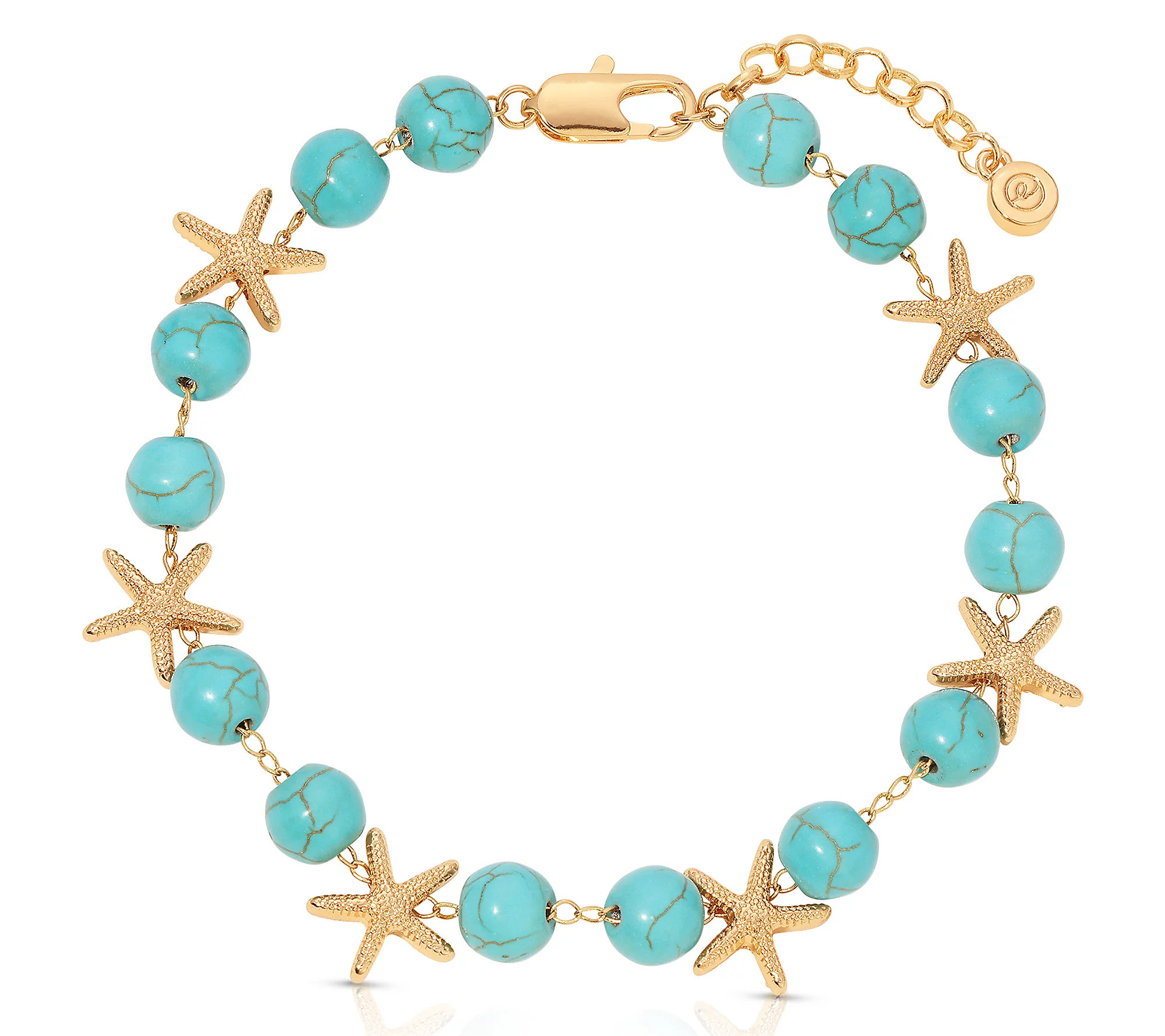 Ettika Starfish & Reconstituted Turquoise Bead Ankle Bracelet | QVC