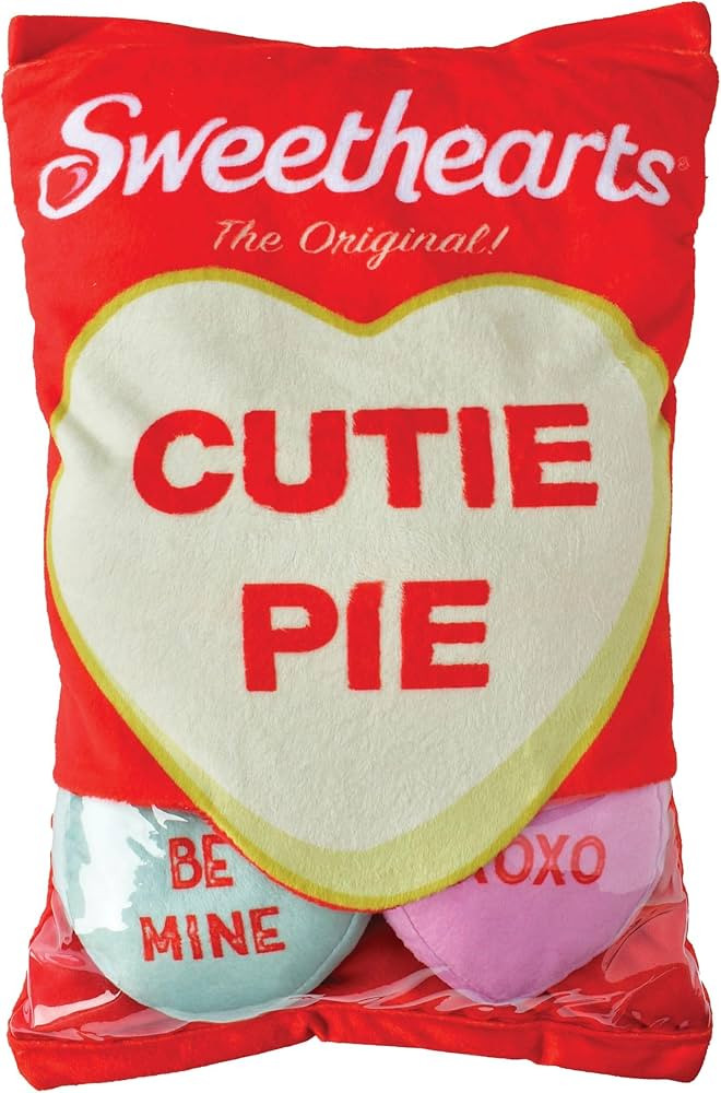 iscream Valentine Sweethearts Candy Hearts with Sayings 14" x 9" Fleece Play Pillow Set | Amazon (US)