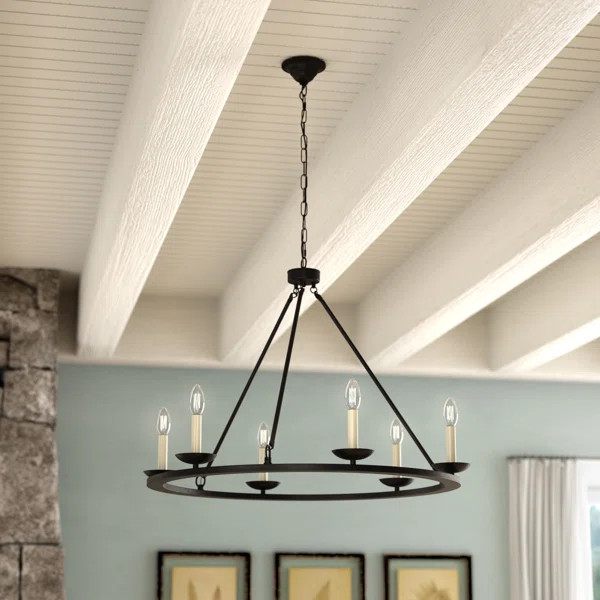 Pickensville 6 - Light Wagon Wheel Chandelier | Wayfair North America