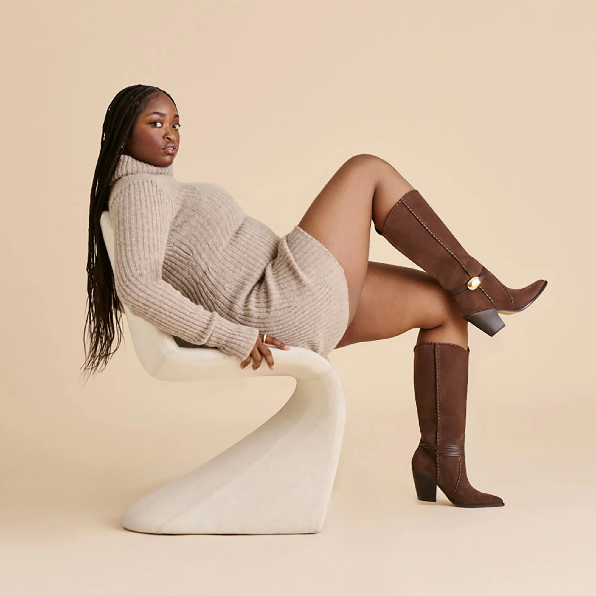 Jody Dk Brown Suede Wide Calf Boots | Dolce Vita | DolceVita.com
