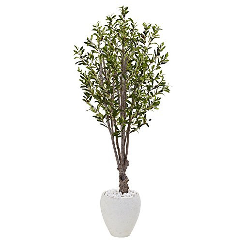 5" Olive Artificial Tree in White Oval Planter | Walmart (US)