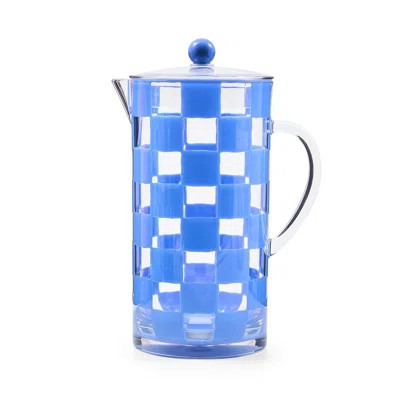Blue Check Acrylic Pitcher | Wayfair North America