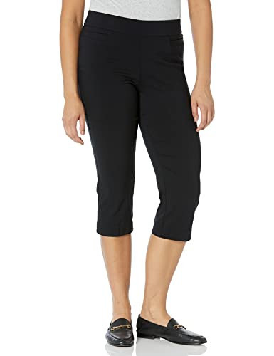 Briggs New York Womens Pull On Capri Pocket Casual Pants, Black, 14 US | Amazon (US)