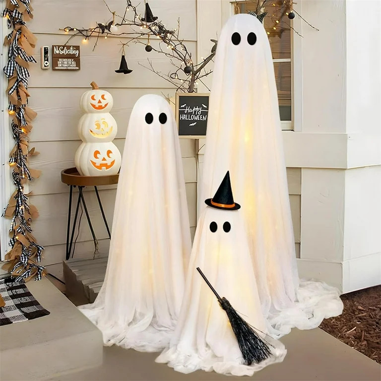 Halloween Decorations - Halloween Decorations Outdoor - Set of 3 Light Up Spooky Ghosts Decoratio... | Walmart (US)