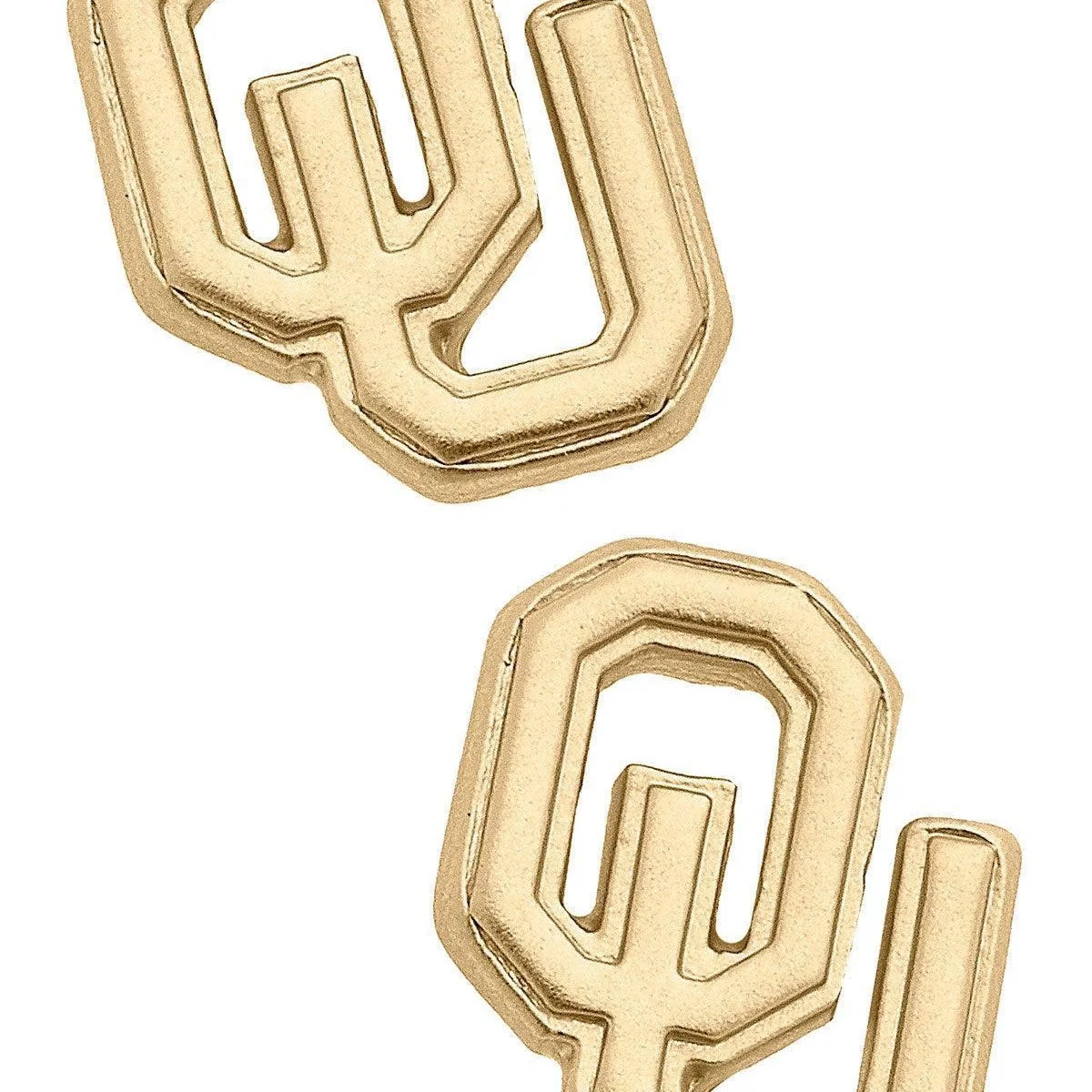 24K Gold Plated Stud Earrings | Oklahoma Sooners | Stewart Simmons