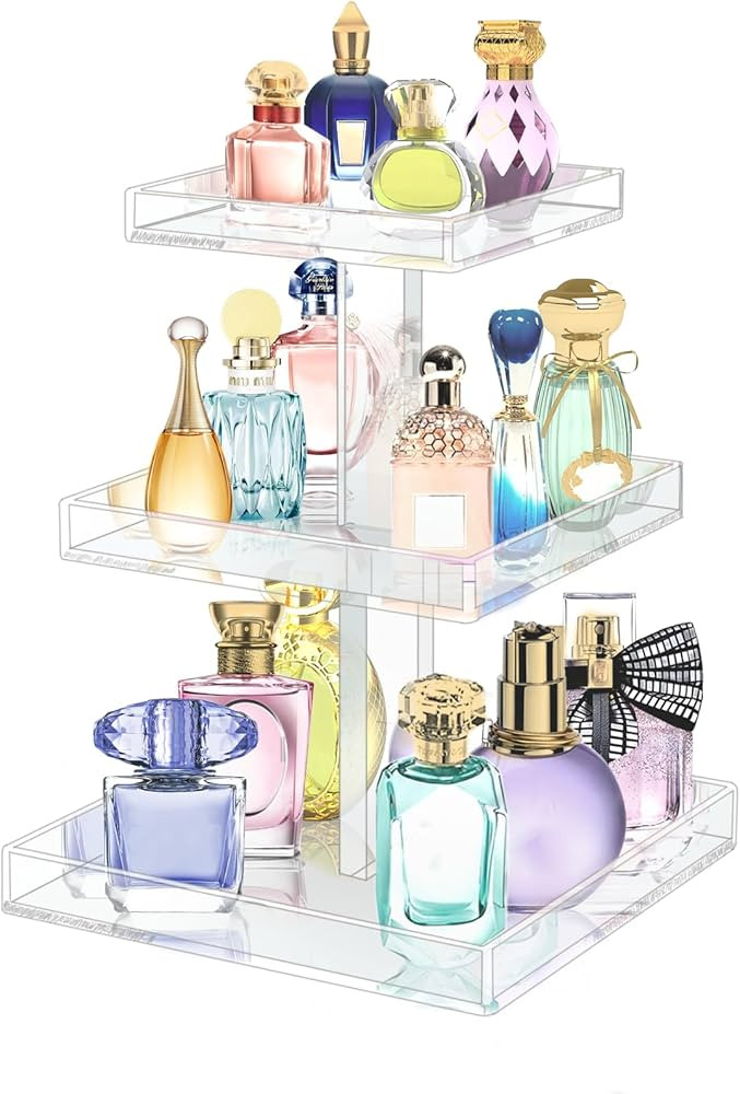 YAGELI Perfume Organizer for Women - Large Capacity 3 Tier Clear Acrylic Perfume Organizer Holder... | Amazon (US)