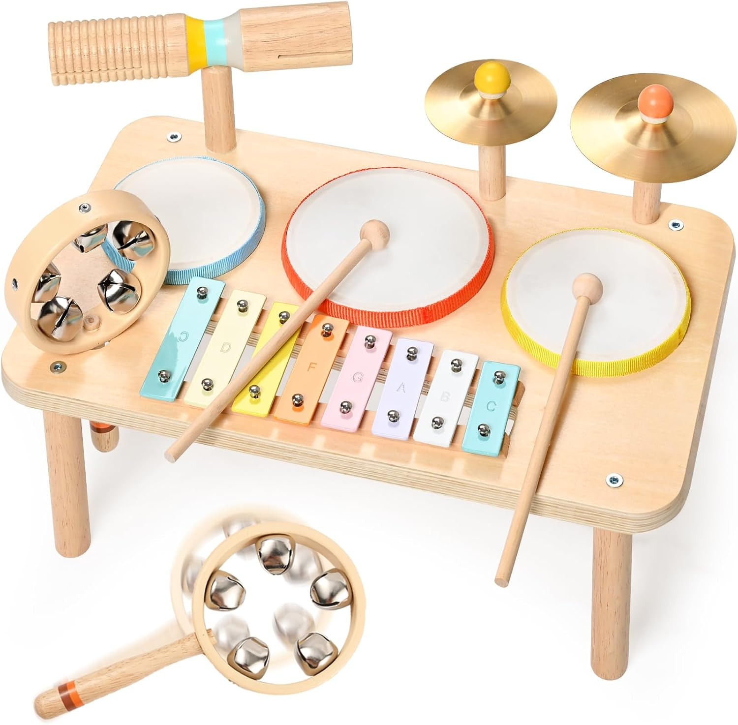 Kids Drum Set, 9-in-1 Montessori Toys | Amazon (US)