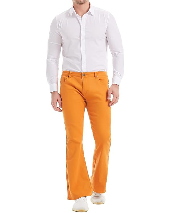 Wbestwind Men's Relaxed Stretch Vintage 60s 70s Bell Bottom Fit Comfort Flared Retro Leg Denim Je... | Amazon (US)