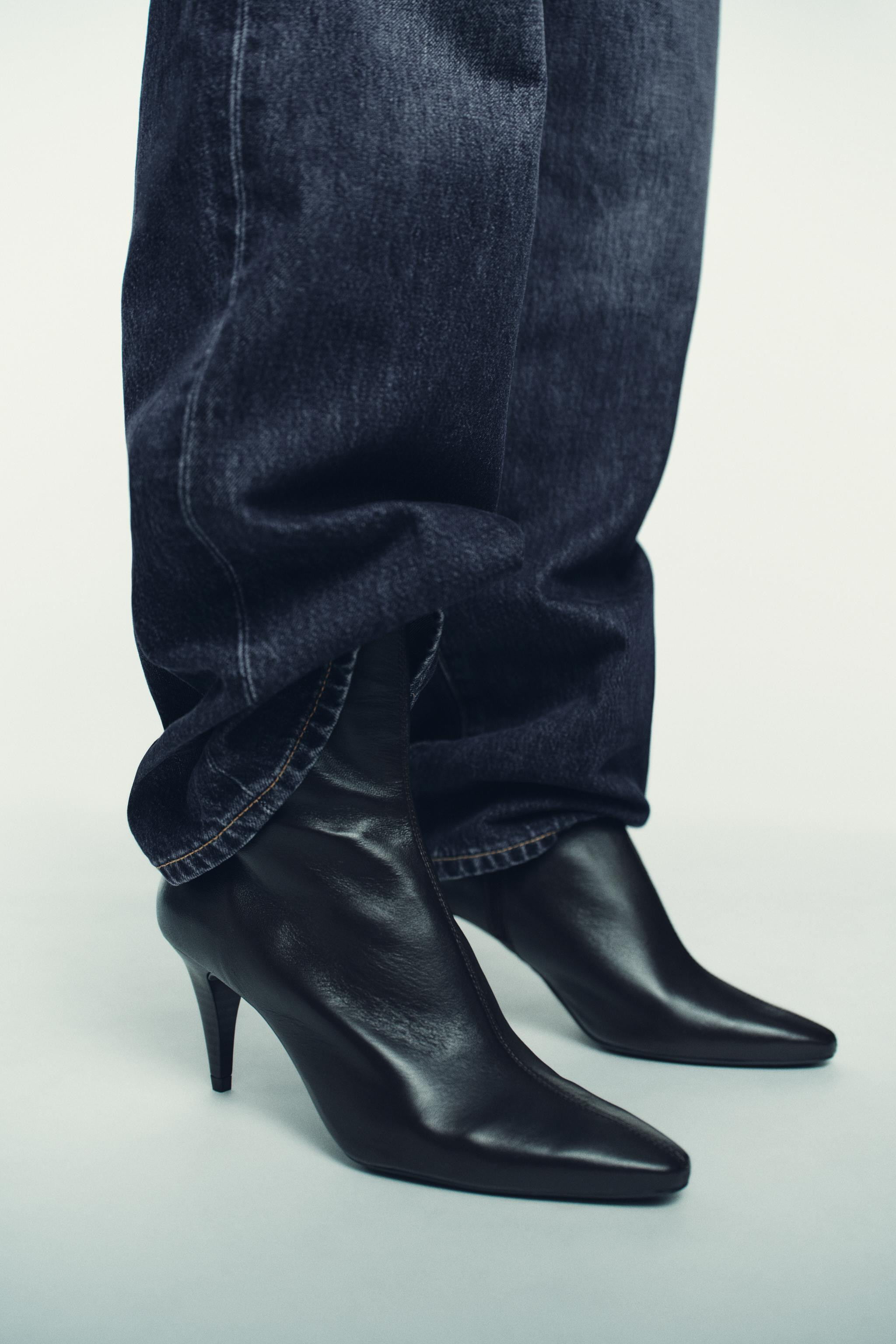 LEATHER HEELED ANKLE BOOTS | Zara UK