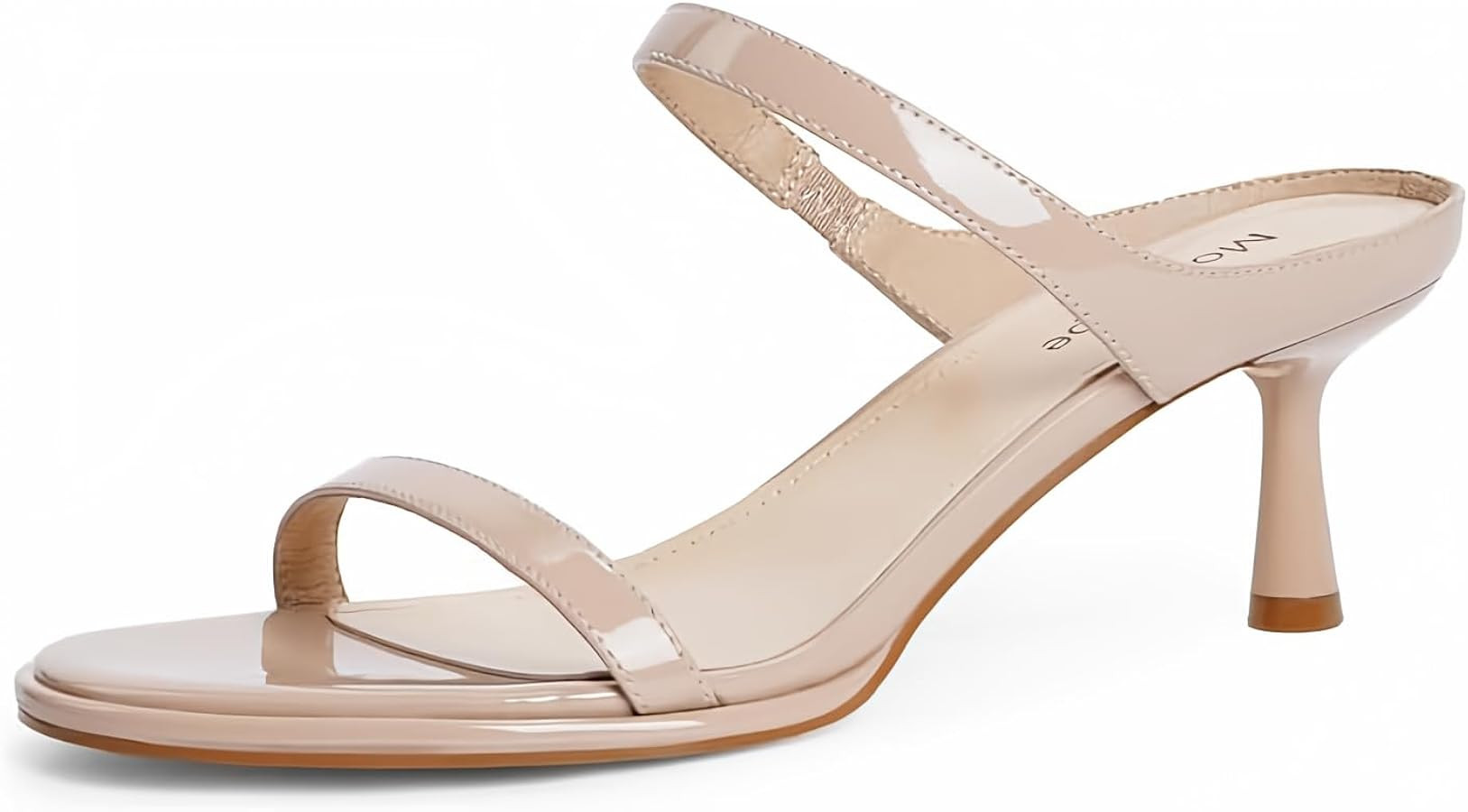 Modatope Two Strap Heeled Sandals for Women Kitten Heel Rounded Toe Heels Women Slip on Open Toe ... | Amazon (US)