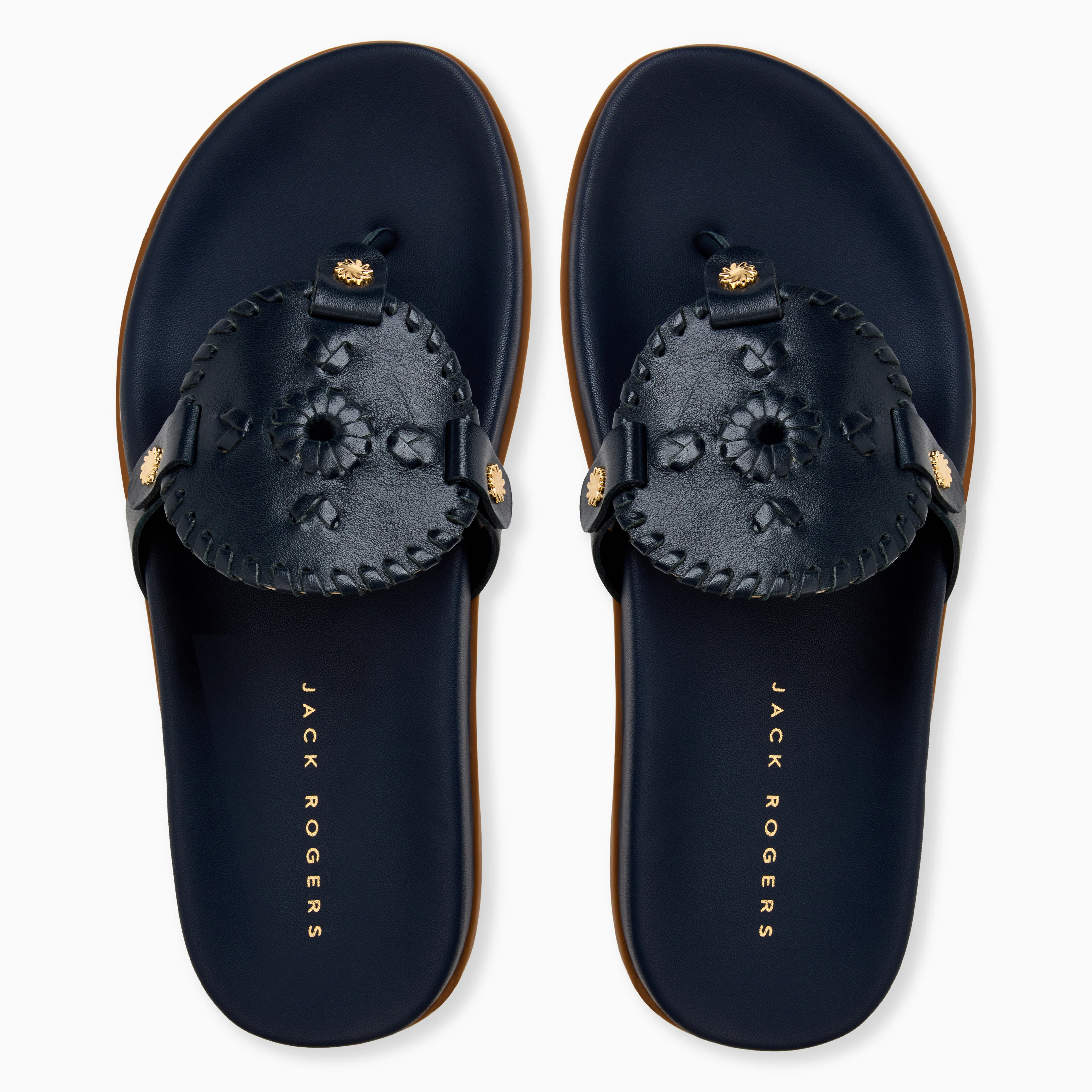 Jack Rogers Jacks Sport Sandal in Black – Women's Flat Leather Thong Sandals | Jack Rogers