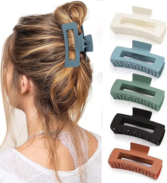 5 Pcs Hair Claw Clips-Nonslip Large Claw Clip Strong Hold Hair Clips Suitable for Women Fashion H... | Amazon (CA)